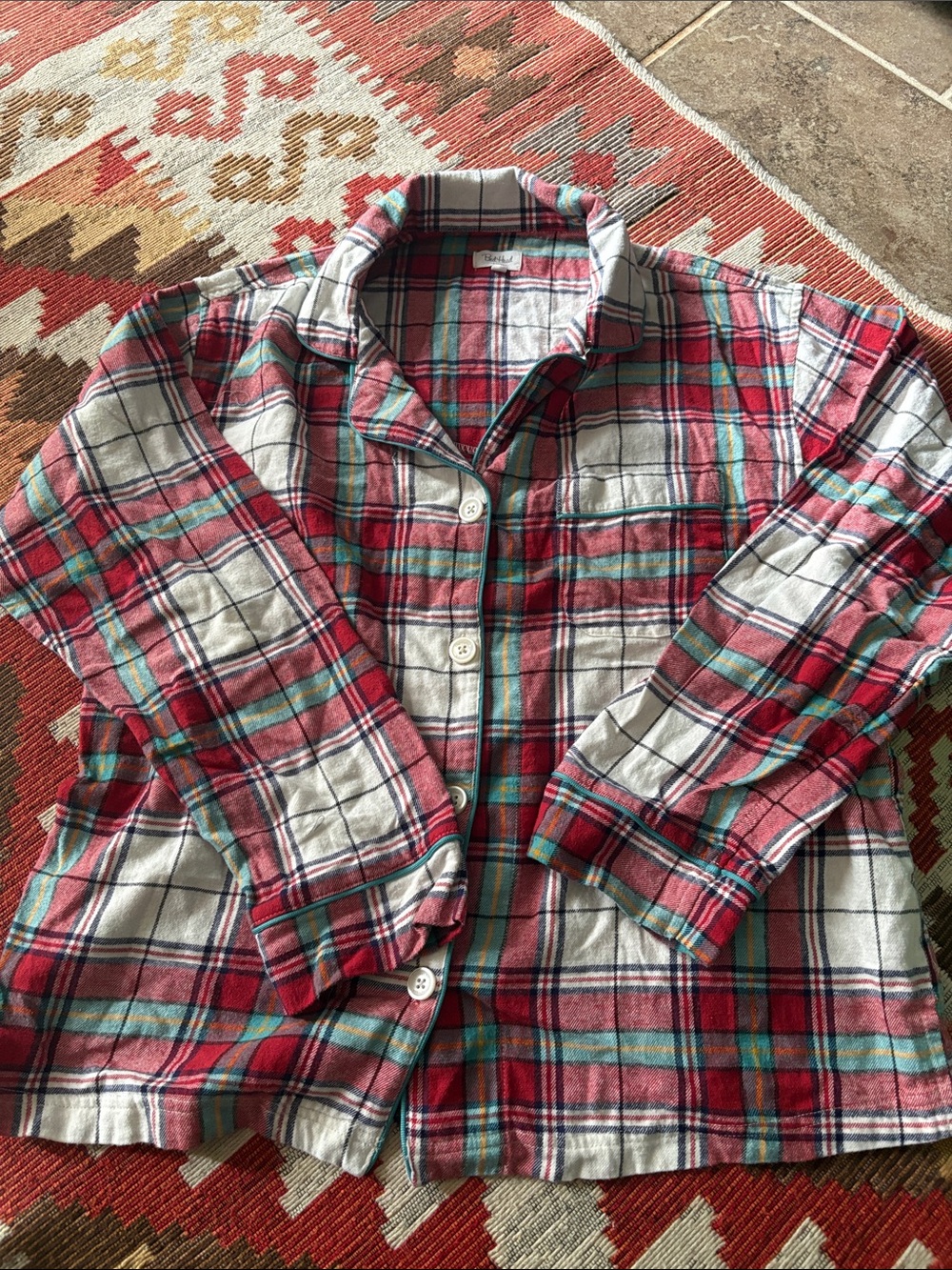 Vintage-Inspired Red Plaid Button-Up pj top